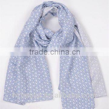 2016 new fashion 100% cotton printed scarf for spring