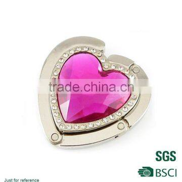 newest metal stainless steel tea bag hanger heart shape with fake diamond