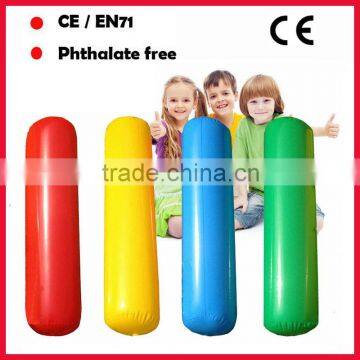 assorted color pvc inflatable round pillow /inflatable column /inflatable round sticks for kids