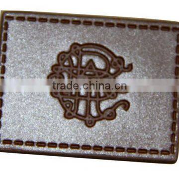 2015 new fashion high quality custom embossed branded leather patch