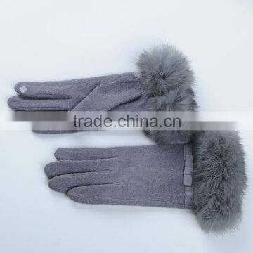 Touch Screen Grey Color Wool Gloves photo-3