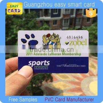 PVC membership embossed card/ embossed business cards