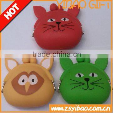 Custom design cartoon animal silicone coin purse