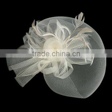 2016 Wedding White Flower Birdcage Bridal Face Veils Bridal Blusher Veil Russian Netting Chiffon Floral Hair Accessory Wedding