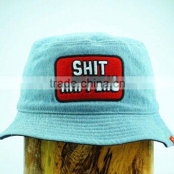 high quality custom cool denim bucket hat