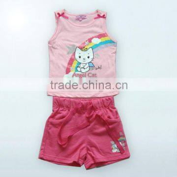 100% cotton sleeveless baby suit Angel cat newborn baby suit