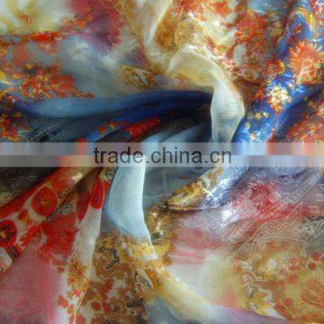 burnout silk satin fabric