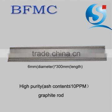 6*300mm Graphite Spectral analysis rods little rod can be used in little graphite crucible