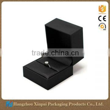 Luxury Black Decorative Square PU Leather Ring Box