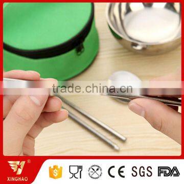 Stainless Steel Mixing Bowl With Foldable Spoon and Chopsticks in Nylon Bag photo-5