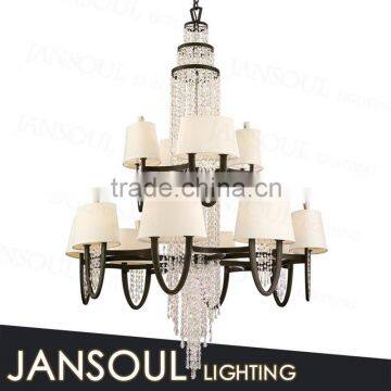 hotel project large luxury wrought iron chandelier pendant lighting crystal iron chandelier from chinese lighting manufacturer