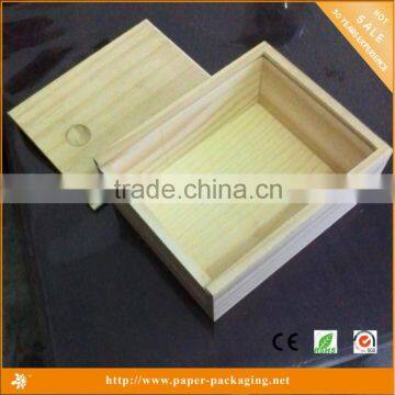 China Alibaba Pine Wood Plank Polished Wood Gift Box with Sliding Lids