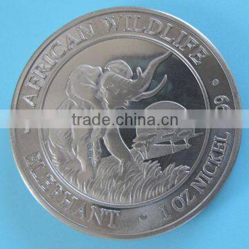 A69 1 oz nickel african coin elephant