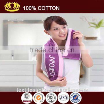 wholesale 100 cotton yarn dyed personalized logo sport towel