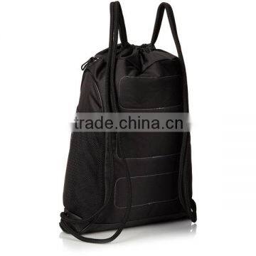 Durable Zippered Nylon Sports Canvas Drawstring Backpack Bag photo-3