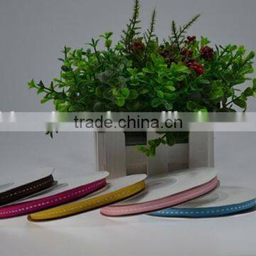 1/4 inch 6mm pink yellow blue ribbon grosgrain With White Wire For Packing Grosgrain Craft Ribbon