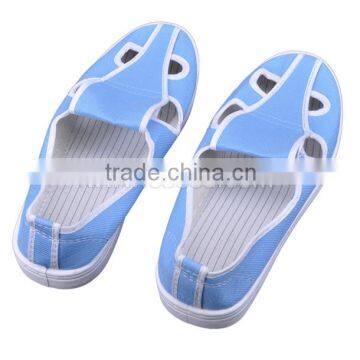 PVC Antistatic Canvas Shoes ESD Leather Shoes with Four Holes Work Safety Shoes