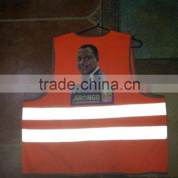 Custom Orange Color Reflective Jacket Printed Vest for Advertising photo-2