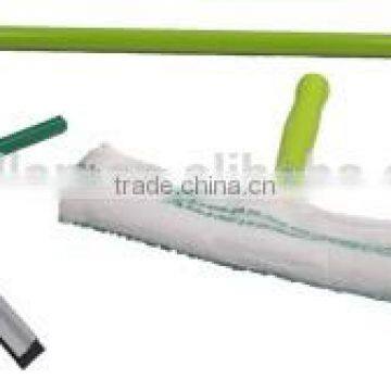 Colourful Plastic Shower Glass Wiper Telescopic Pole Cleaning Window Squeegee With Cotton Cloth photo-2
