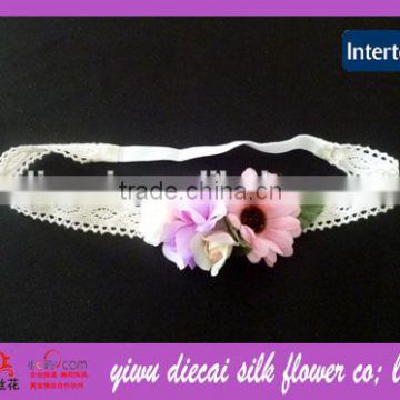 Competitive price flower decorative elastic lace hair band