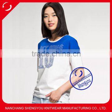 2015 China supplier custom 100 cotton women t shirt wholesale