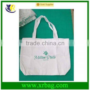 Custom eco recycle white cotton canvas tote bag