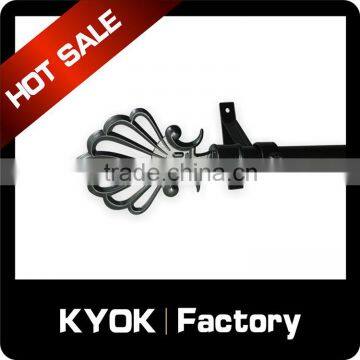 KYOK black color cheap price iron curtain finials ,new design iron curtain finials