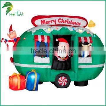 Giant Inflatable Christmas Santa Claus With Tractor