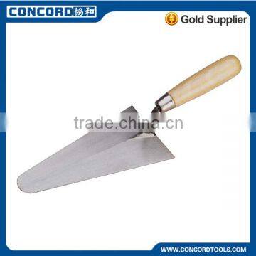 18cm Carbon Steel Bricklaying Trowel with Wooden Handle, Metal End Cap, Espatula