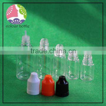 trade assurance PET 10ml e juice plastic dropper bottle with childproof &tamper evident cap and 9mm mark