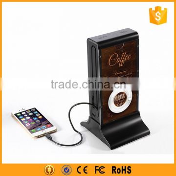 High capacity cafe power bank 20800mah with advertisement function