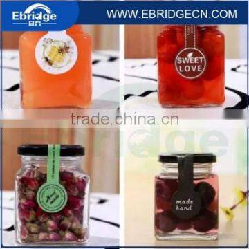 cheap personalized glass food jars, square canned fruit glass jars with cap                        
                                                Quality Choice