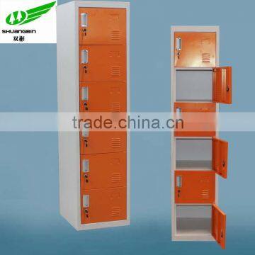 6 tier metal colorful locker