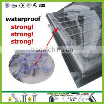HOT seller!!!!!Uv bulletproof 304 stainless steel frame fixed roof daylighting skylight