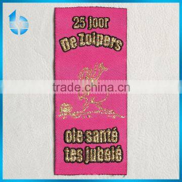Hot Sale Gold Mark Tag and Straight Cut Woven Label for Cotton Flower Dress photo-1