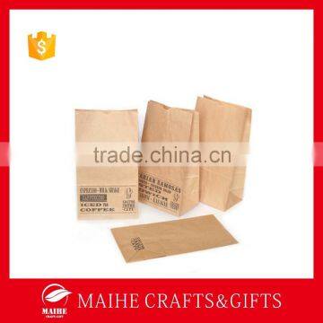 Block Bottom Bag,Takeaway Thin Kraft Paper Food Bag