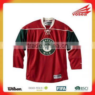 2015 new popular custom red hockey jersey