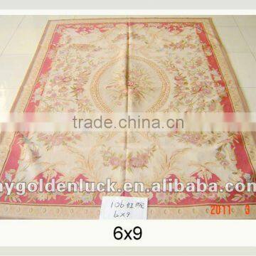 6x9 Handmade aubusson flat weave rug