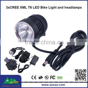 high power 2in13-Mode 3000LM 3xCREE XML T6 LED Bicycle Light headlamp