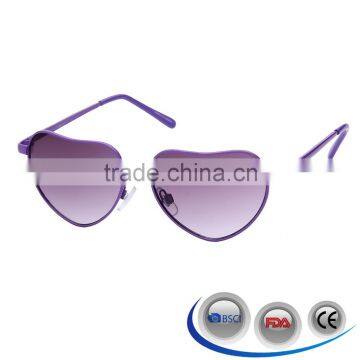 Progressive Dual Colors Rimless Women Metal Heart Shaped Sunglasses