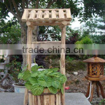 decorated wooden flower pot(FSC certification)