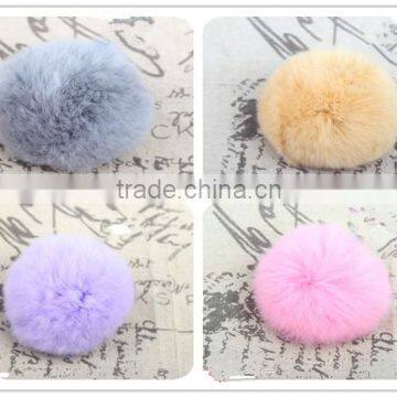 Customize Fashion Colorful Fluffy Ball Keychain / Rex Rabbit Fur Ball photo-2