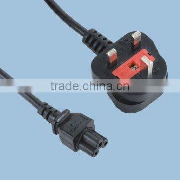 UK BS AC power cord wire cable 3-prong 6ft mickey mouse C5 connector