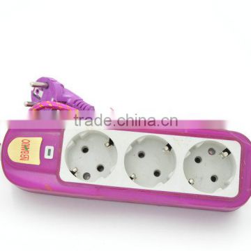 European EU standard 3 way 10A 250V power strip