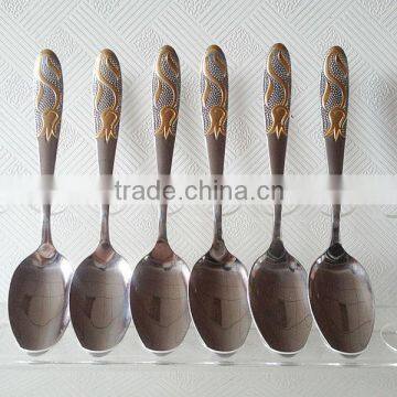 Gold Rose Stainless Steel Decorative Spoon