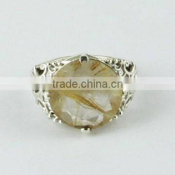 Big Dreams !! Golden Rutile 925 Sterling Silver Ring, Gemstone Silver Jewellery, Fine Silver Jewellery photo-2