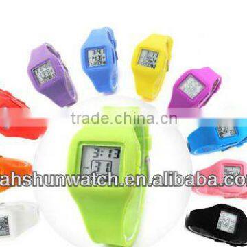 Rhinestone Silicone Geneva alarm Watches Men.