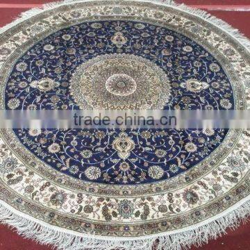 100% Bamboo silk pure home area round silk carpet