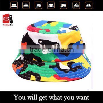 2016 New Streetwear 100% Polyester Digital Printing Multi-Color Camo Fashion Custom Printed Bucket Hat