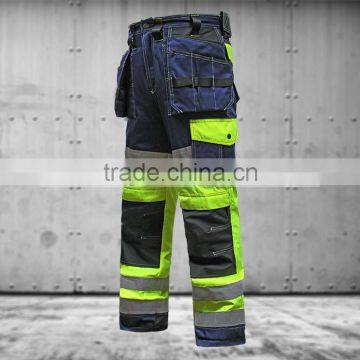 Mens High visibility workwear trousers